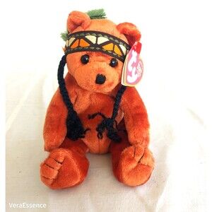 TY Beanie Baby Little Feather the Bear 7" NEW With Mint Tags